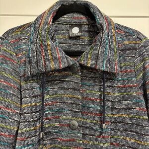 Chabra madę in Canada button closure multi colour jacket with pockets size S
